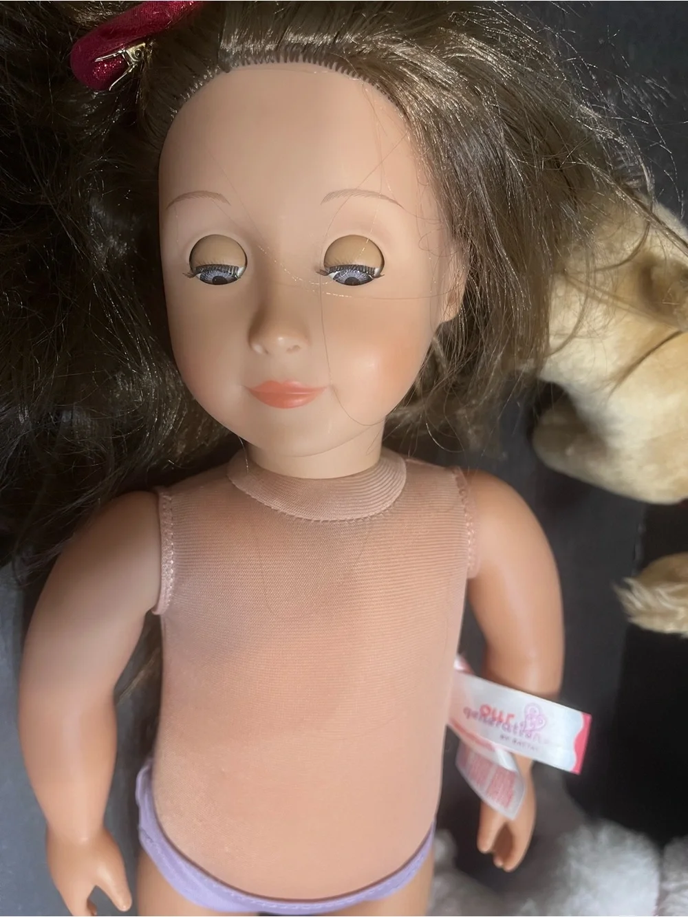 18-inch Our Generation doll (Target brand) and two dog lot brown hair blue eyes